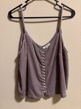 Madewell Lilac Button-Front Spaghetti Strap Cami